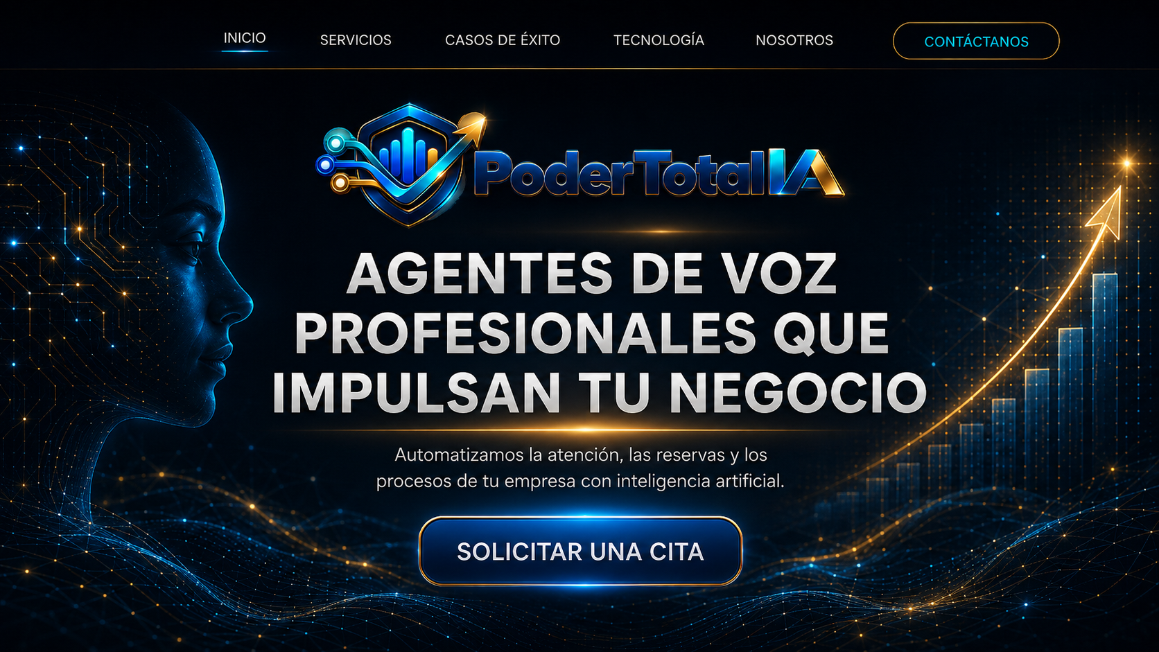 Poder Total IA. Agentes de voz profesionales que impulsan tu negocio. Inteligencia artificial, automatización y crecimiento empresarial.
